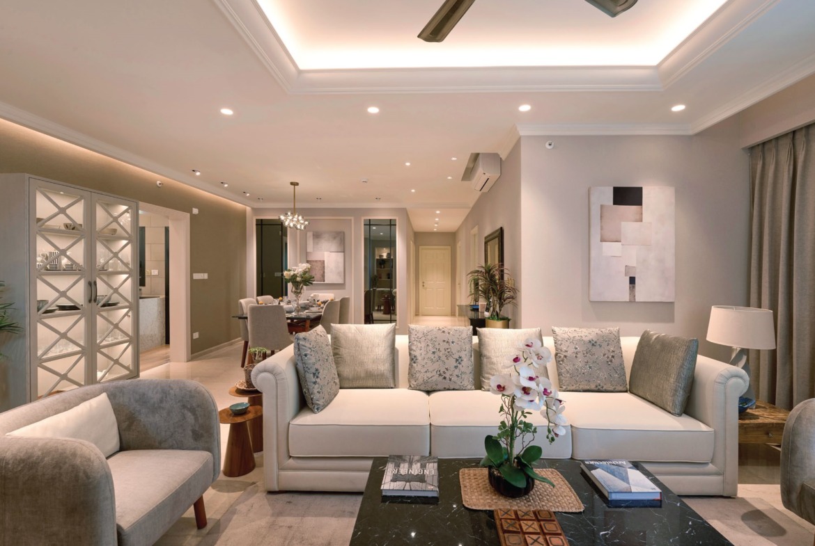 Expansive living and dining area in a D3 residence